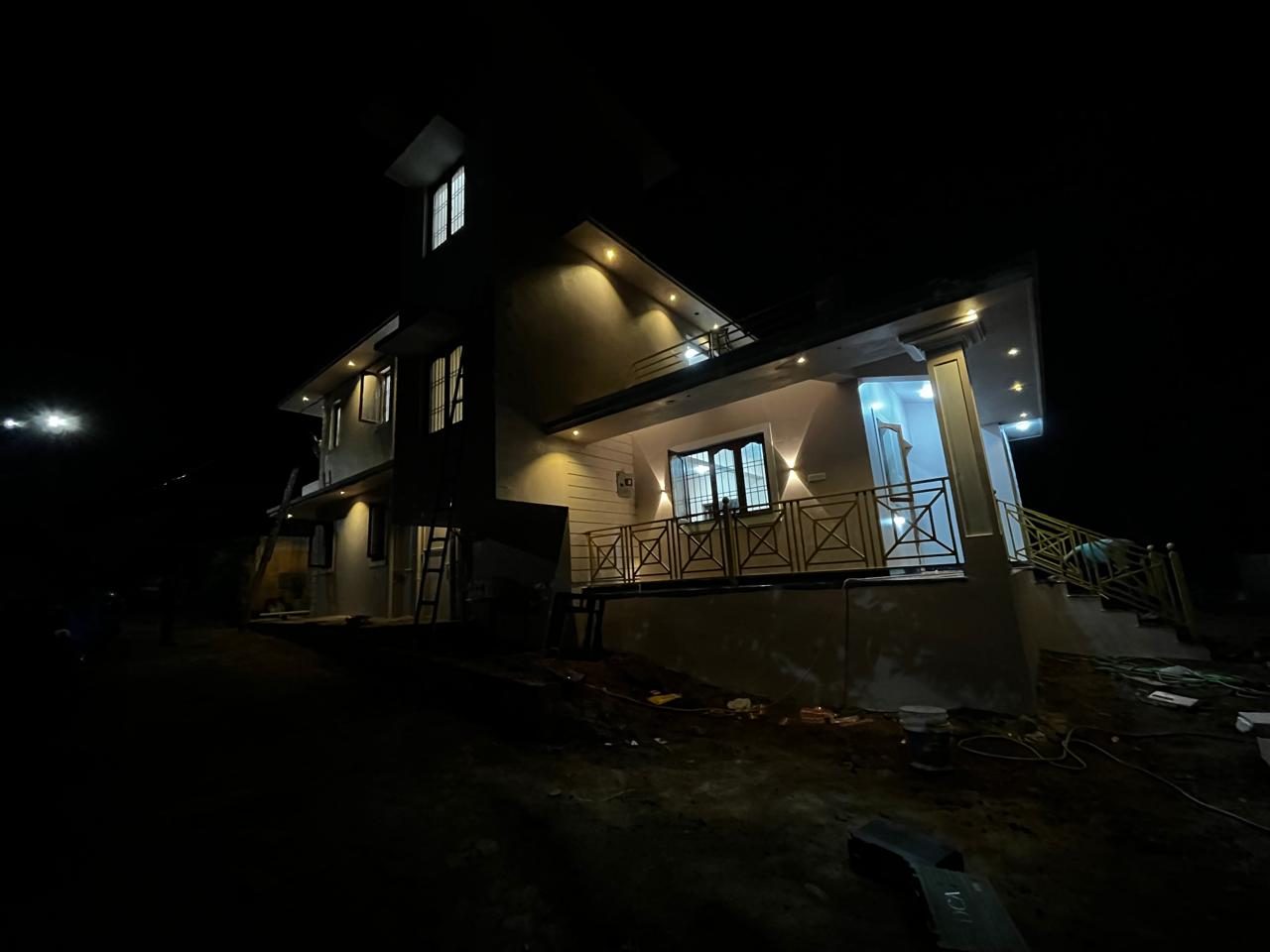 Finished house at dusk